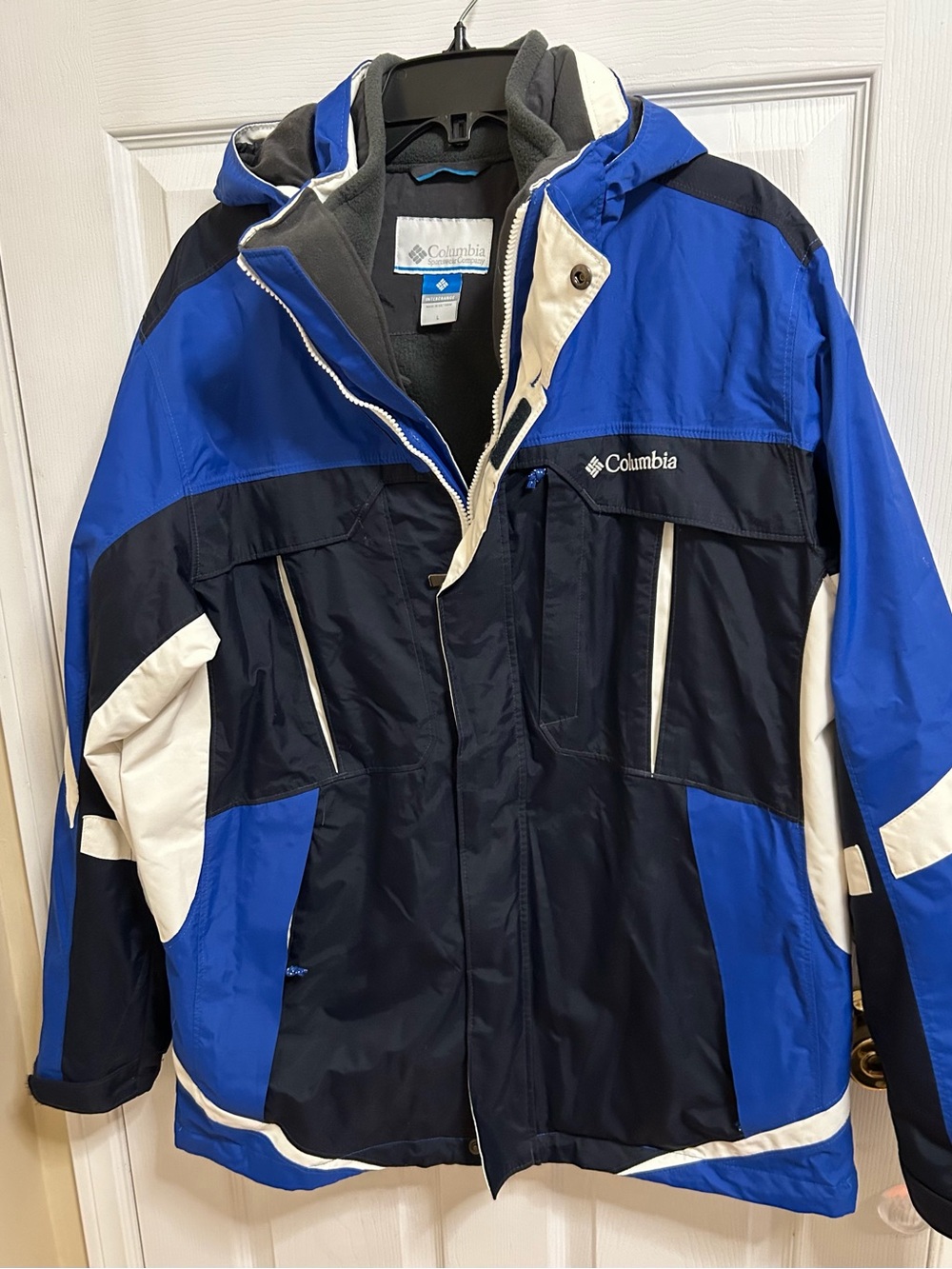 Columbia Blue and Black Hooded Jacket